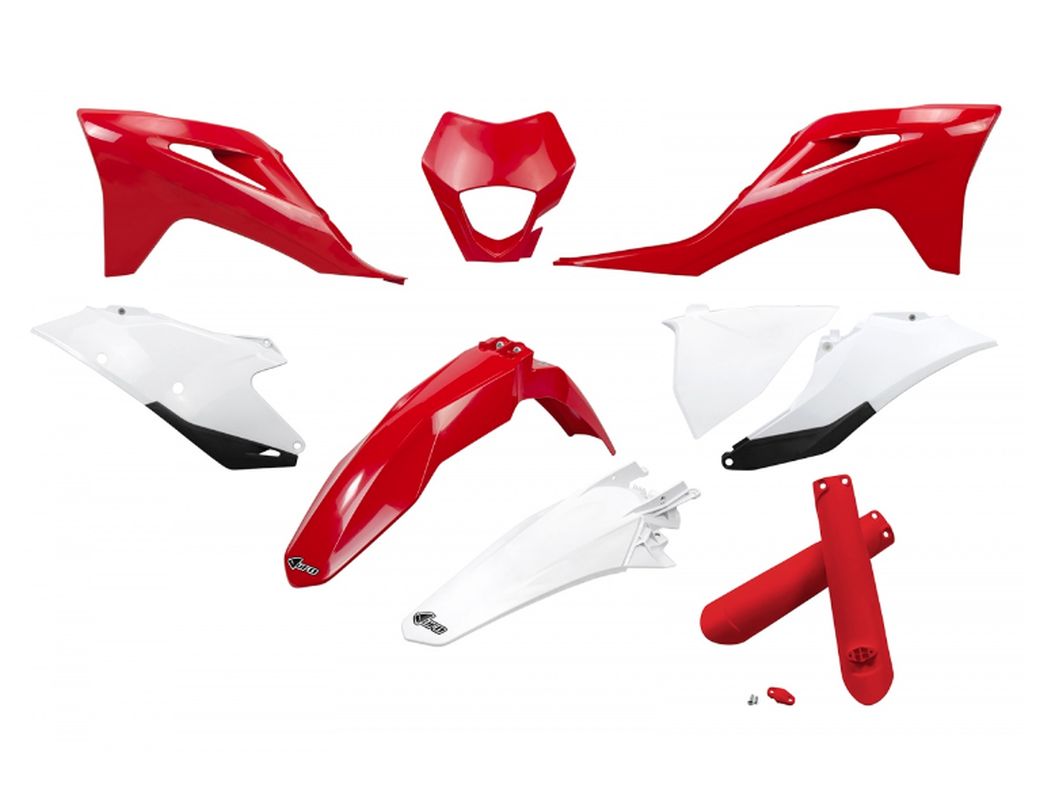 Full plastics kit with fork guards Gas Gas EC/EC-F 250/300/350 21-23 color OEM red/white