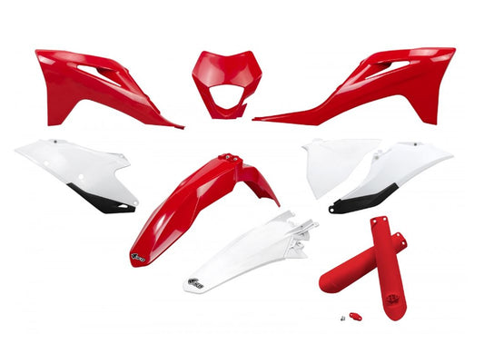 Full plastics kit with fork guards Gas Gas EC/EC-F 250/300/350 21-23 color OEM red/white