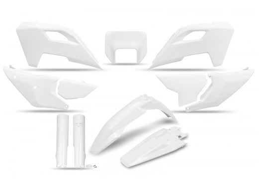Full plastics kit with fork guards Husqvarna TE 150/250/300 24-25, FE 250/350/450/501 24-25 color white