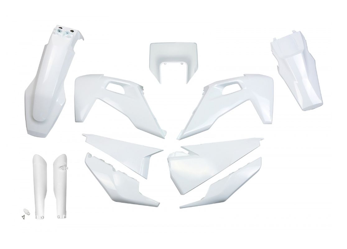Full plastics kit with fork guards Husqvarna TX/TE 125/150/250/300 20-22, FE 250/350/450/501 20-23 color white