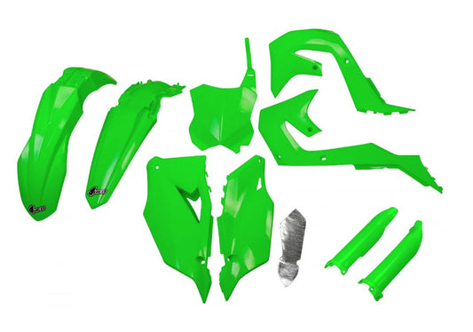 Full plastics kit with fork guards Kawasaki KXF 250 21-24, KXF 450 19-23 color green