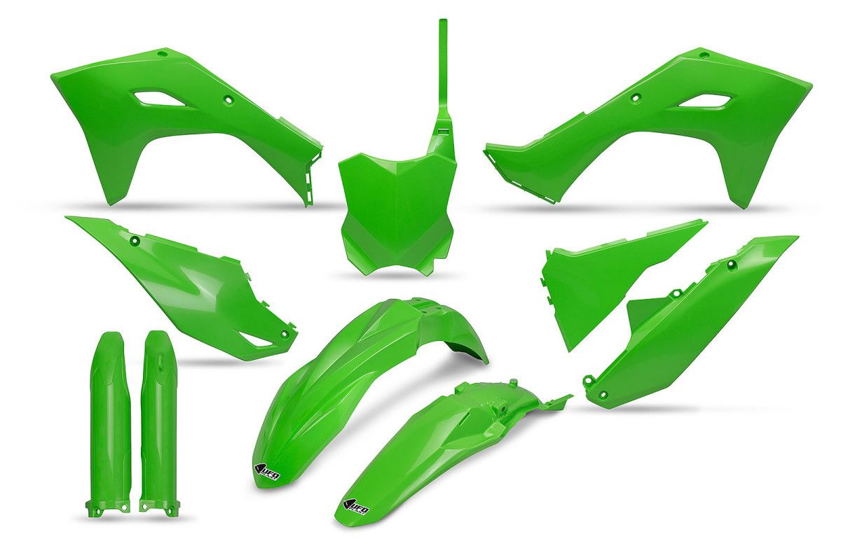 Full plastics kit with fork guards Kawasaki KXF 450 24 color OEM green