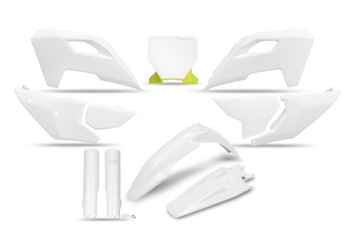 Full plastics kit with fork guards Husqvarna TC 125/250 23-24, FC 250/350/450 23-24, FX 350/450 23-24, TX 300 24 color white