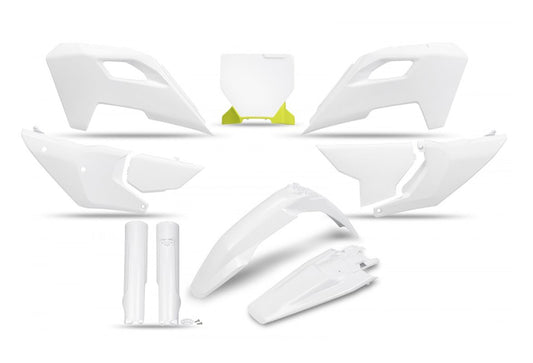 Full plastics kit with fork guards Husqvarna TC 125/250 23-24, FC 250/350/450 23-24, FX 350/450 23-24, TX 300 24 color white