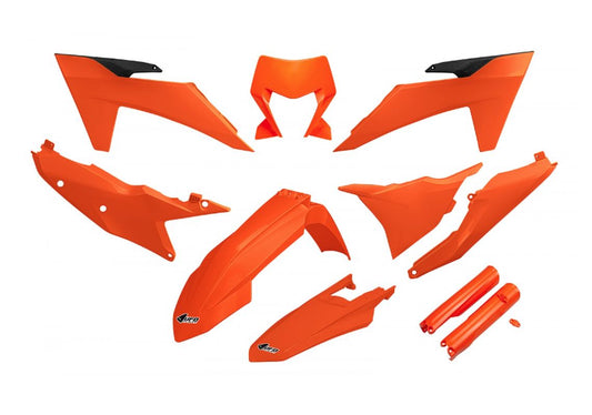 Full plastics kit with fork guards KTM EXC 150/250/300 TBI 24-25, EXC-F 250/350/450/500 24-25 color orange