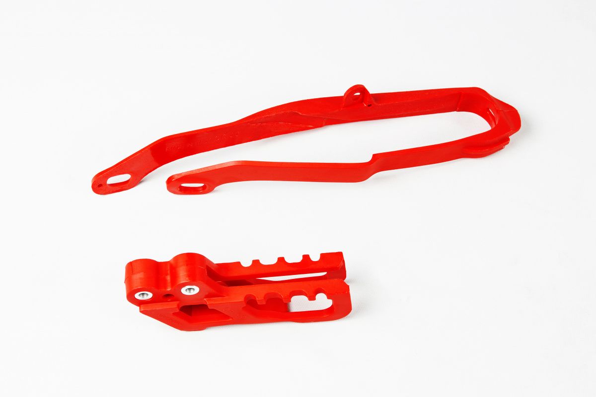 Chain slider + chain guide set Honda CR 250, 125 00-04, CRF 450R 02-04, CRF 250R/X 04 color red