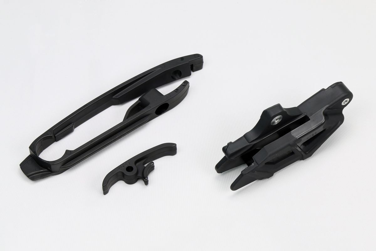 Chain slider (small and large) + chain guide set KTM SX 250, 150, 125, SX-F 450, 350, 250 11-15, SX 250 16 color black
