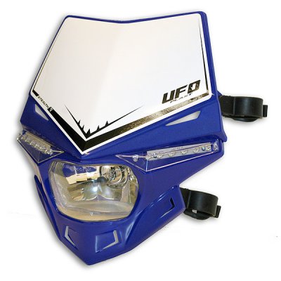 Stealth homologated LED headlight with turn signals color blue