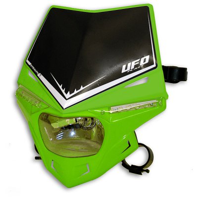 Stealth homologated LED headlight with turn signals color green