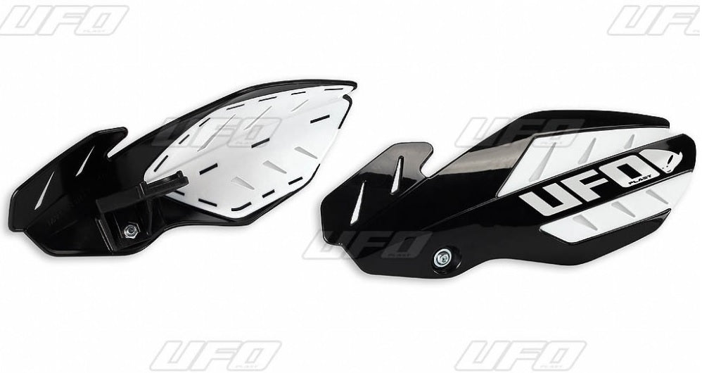 Handguards Flame KTM SX 125 16, SX 250 14-16, EXC 250/300 14-16, SX-F/EXC-F 14-16 color black/white (with mounts)