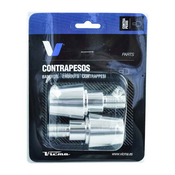 Handlebar ends 13.5 mm silver color (universal) (618PL)
