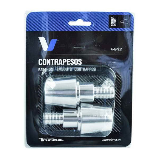 Handlebar ends 13.5 mm silver color (universal) (618PL)