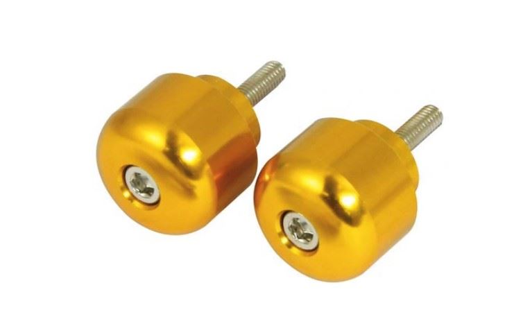 Handlebar ends M6x45 gold color (Honda standard) Honda CB, CBF, CBR, VFR, VTR 250–1300 1969–2008 (901OR)