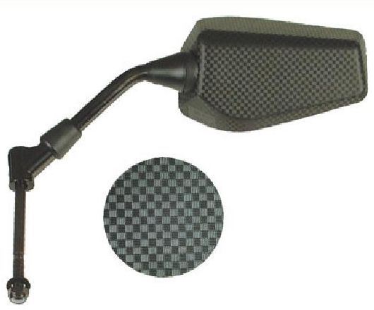 Mirror right 8 mm thread, right side, carbon Peugeot Ludix/Speedfight II AC/LC/TKR/Trekker/Vivacity 50/100 1999–2006 (E692D)