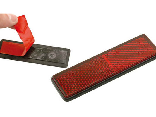 Reflector rectangular self‑adhesive red (11418)