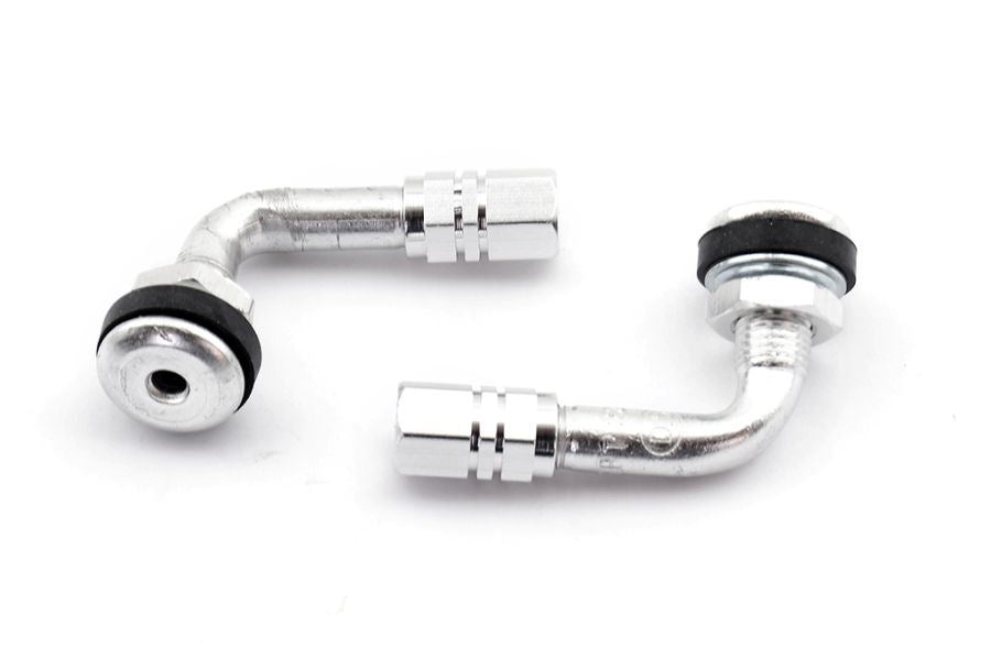 Angled tire valve silver (set of 2) (952PL)