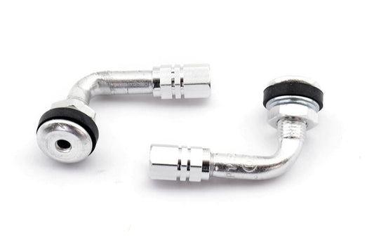 Angled tire valve silver (set of 2) (952PL)