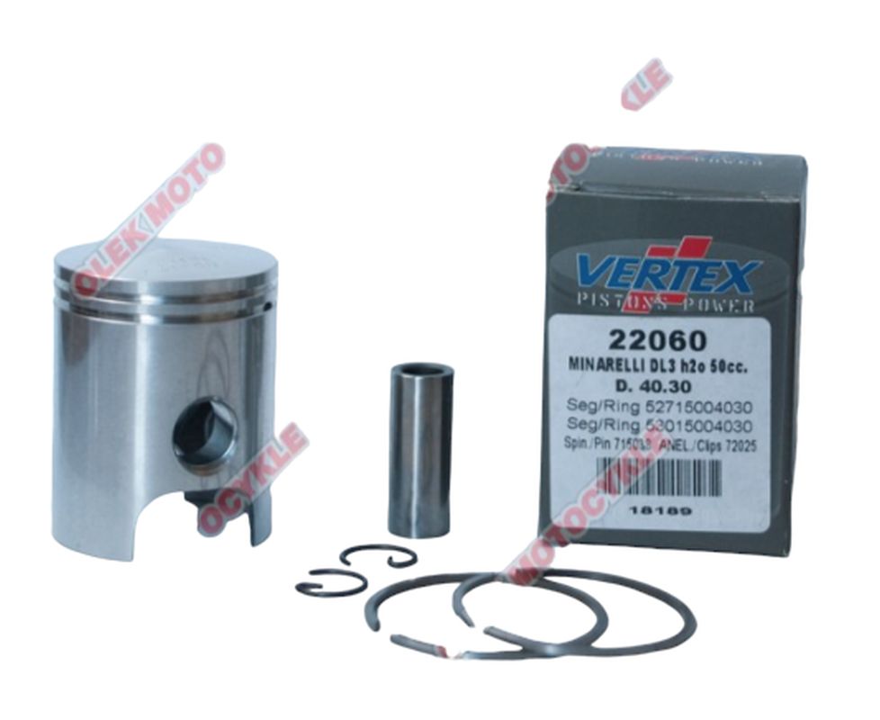 Piston Minarelli 50 water-cooled 40.80 mm +0.50 mm (rings 53015004080 x1, 52715004080 x1)