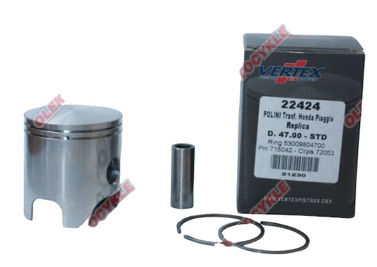 Piston Polini/Honda/Piaggio 47.75 mm pin 12 mm (rings 53009804780 x2 pcs)