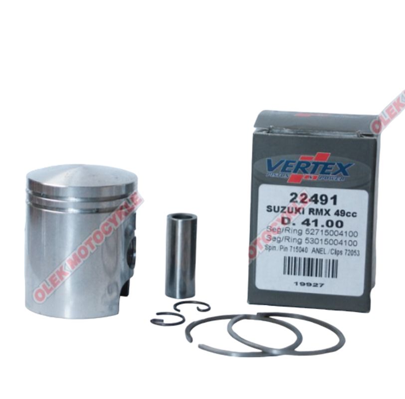 Piston Suzuki RMX 50/LT 50 QuadRunner/Morini pin 12 mm 41.75 mm +0.75 mm (rings 53015004175 x1, 52715004175 x1)