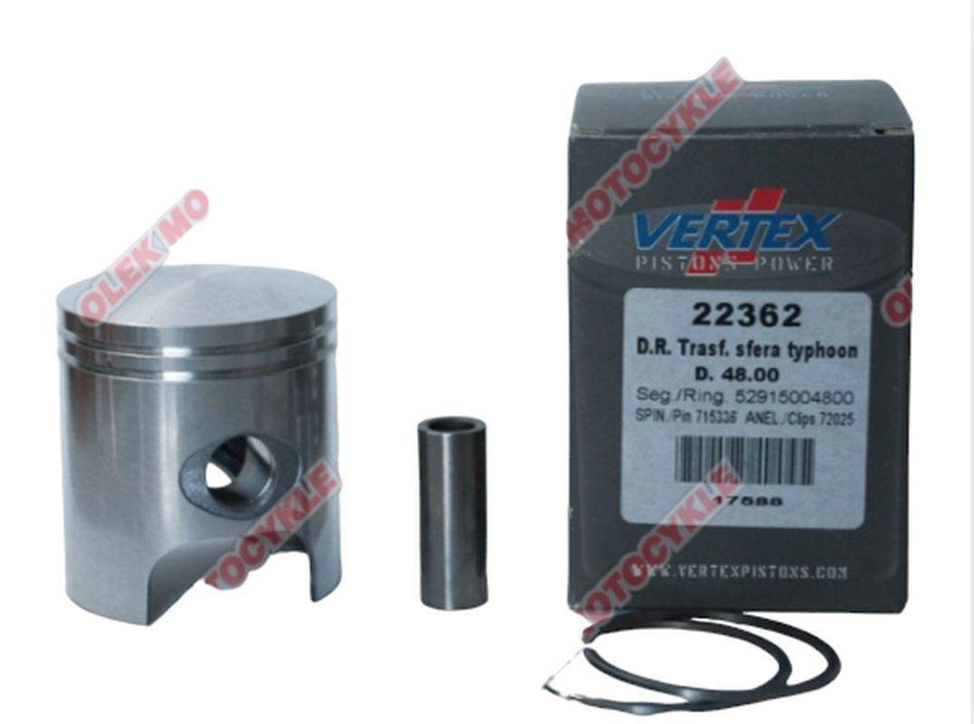 Piston Top Performances scooters 50 kit 75 ccm 47.95 mm nominal pin 12 mm