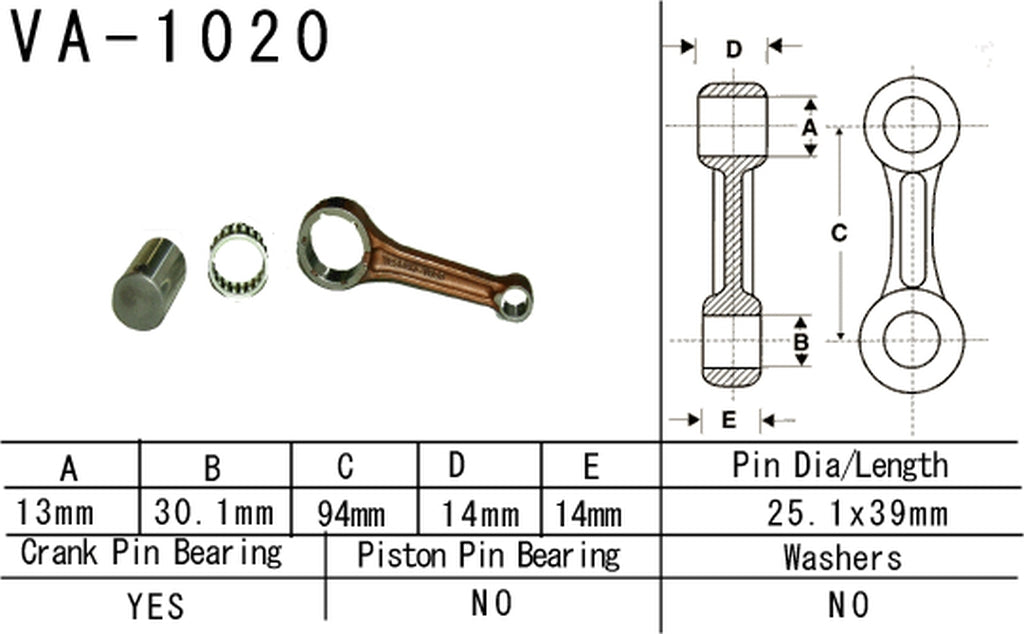 Connecting rod Honda TRX 90 93-19 (VA1020) (Made in Japan)