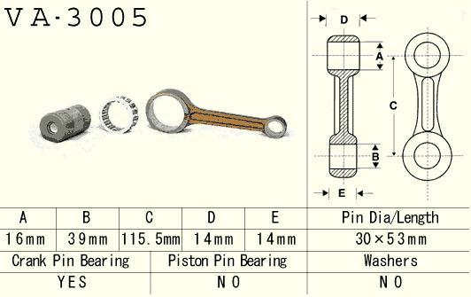 Connecting rod Suzuki LTF 250 Ozark 02-14, QuadRunner 87-02 (VA3005) (Made in Japan)