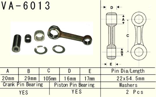Connecting rod Yamaha YZ 125 97-00 (VA6013) (Made in Japan)