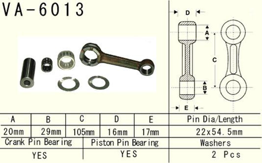 Connecting rod Yamaha YZ 125 97-00 (VA6013) (Made in Japan)
