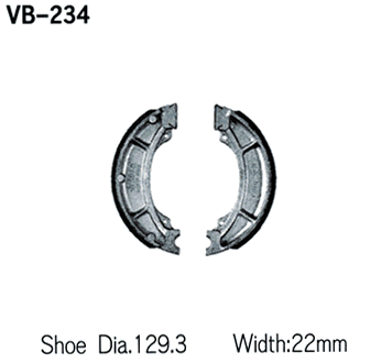 Brake shoes Yamaha YZ 125 84, YZ 250 82-84, YZ 465 80-82, YZ 490 82-84, IT 250 84, IT 465 81-82, IT 490 82-85, TT 600 83-84 rear (Made in Japan)