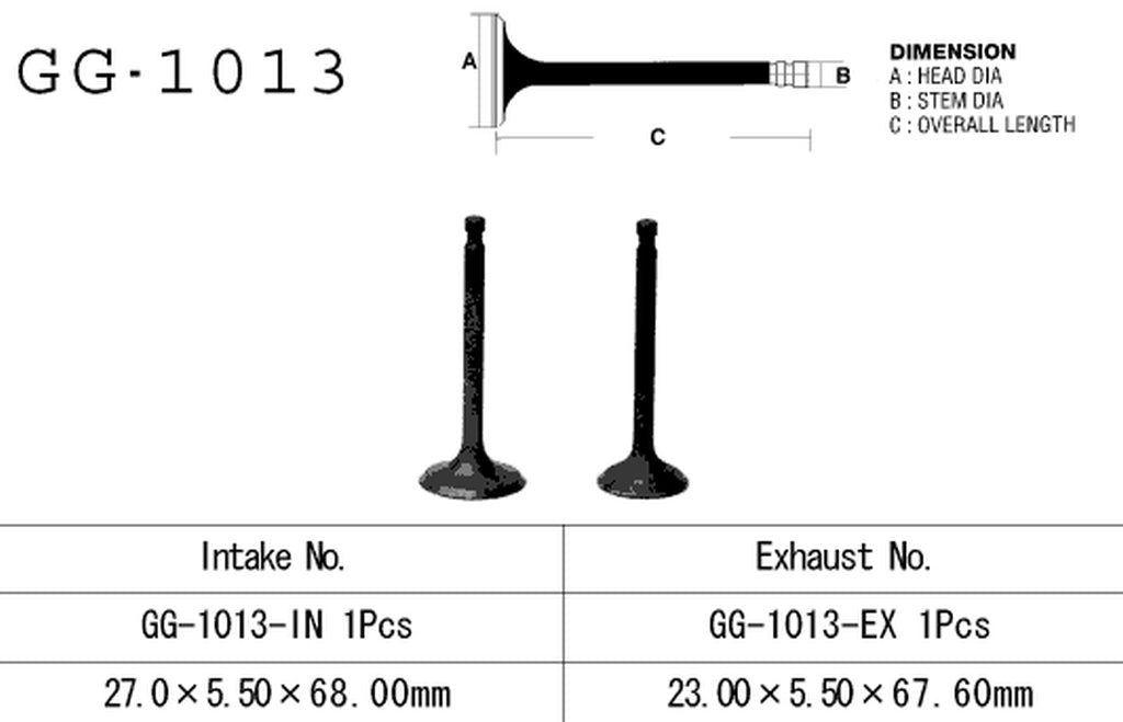 Intake valve Honda ATC 90 71-78, ATC 110 79-85, CT 90 70-79, ST 90 73-75 (OEM: 14711-943-801, 14711-943-801) (1 pc) (Made in Japan)