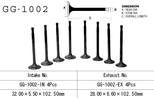 Intake valve Honda CB 750 Four 69-78 (OHC) (OEM: 14711-300-005) (1 pc) (Made in Japan)