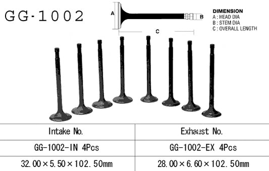 Intake valve Honda CB 750 Four 69-78 (OHC) (OEM: 14711-300-005) (1 pc) (Made in Japan)