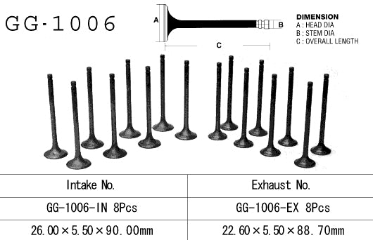 Intake valve Honda CB 900F 79-83 (SC01, SC09), CB 1100F/R 82-85 (OEM: 14711-438-000) (1 pc) (Made in Japan)