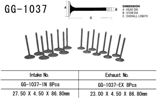 Intake valve Honda CBR 900RR 98-99 (OEM: 14711-MW0-000) (1 pc) (Made in Japan)