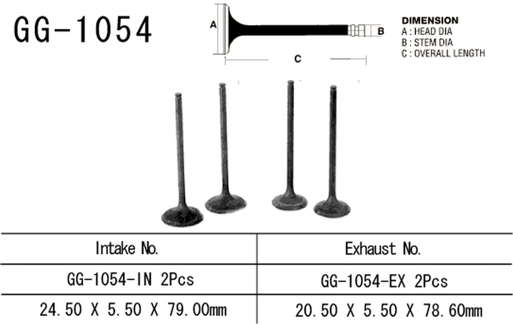 Intake valve Honda CMX 250 Rebel 96-20 (OEM: 14711-KC1-920) (1 pc) (Made in Japan)
