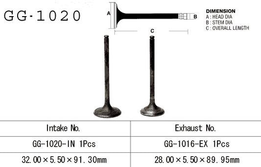Intake valve Honda TRX 300 88-00 (1 per vehicle) (OEM: 14711-HC4-003) (1 pc) (Made in Japan)