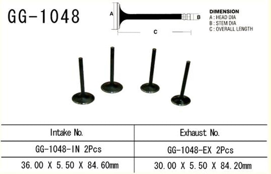 Intake valve Honda TRX 450R 04-05 (2 per vehicle) (OEM: 14711-HP1-670) (1 pc) (Made in Japan)