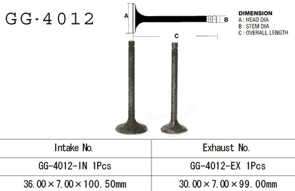 Intake valve Kawasaki KL 250 78-79, KZ 200 78-79 (OEM: 12004-018) (1 pc) (Made in Japan)