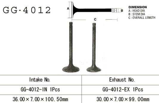 Intake valve Kawasaki KL 250 78-79, KZ 200 78-79 (OEM: 12004-018) (1 pc) (Made in Japan)