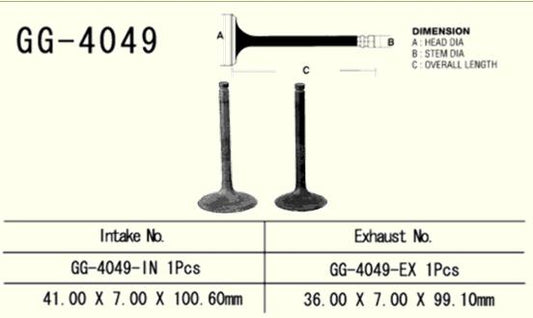Intake valve Kawasaki KVF 360 03-13 (1 per vehicle) (OEM: 12004-1155) (1 pc) (Made in Japan)