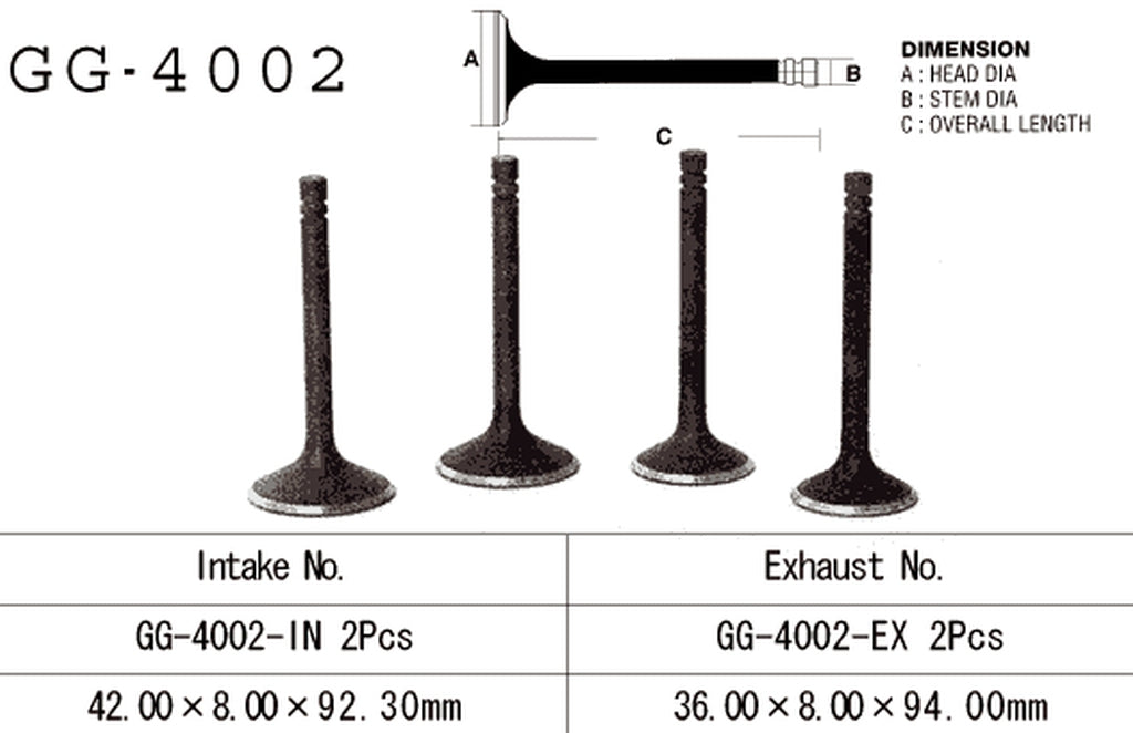 Intake valve Kawasaki KZ 750 76-84 (OEM: 12004-014) (1 pc) (Made in Japan)