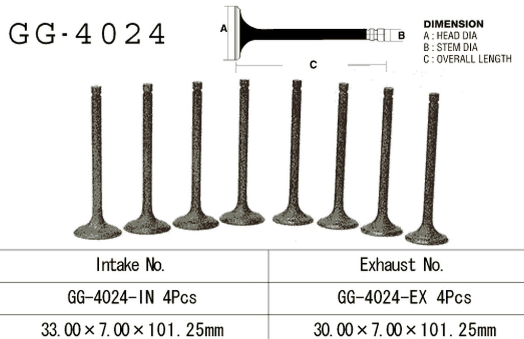 Intake valve Kawasaki VN 1500/1600 87-08 (OEM: 12004-1072) (1 pc) (Made in Japan)