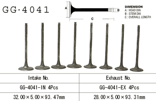 Intake valve Kawasaki VN 800/900 96-15 (OEM: 12004-1121, 12004-1139) (1 pc) (Made in Japan)