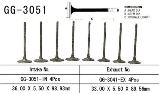Intake valve Suzuki DL 1000 V-Strom 02-19, DL 1050 V-Strom 20, SV 1000/S 03-07 (OEM: 12912-02F00) (1 pc) (Made in Japan)