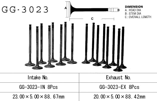 Intake valve Suzuki GSF 600 Bandit 96-04, GSX 600F 88-06 (OEM: 12911-19C00) (1 pc) (Made in Japan)