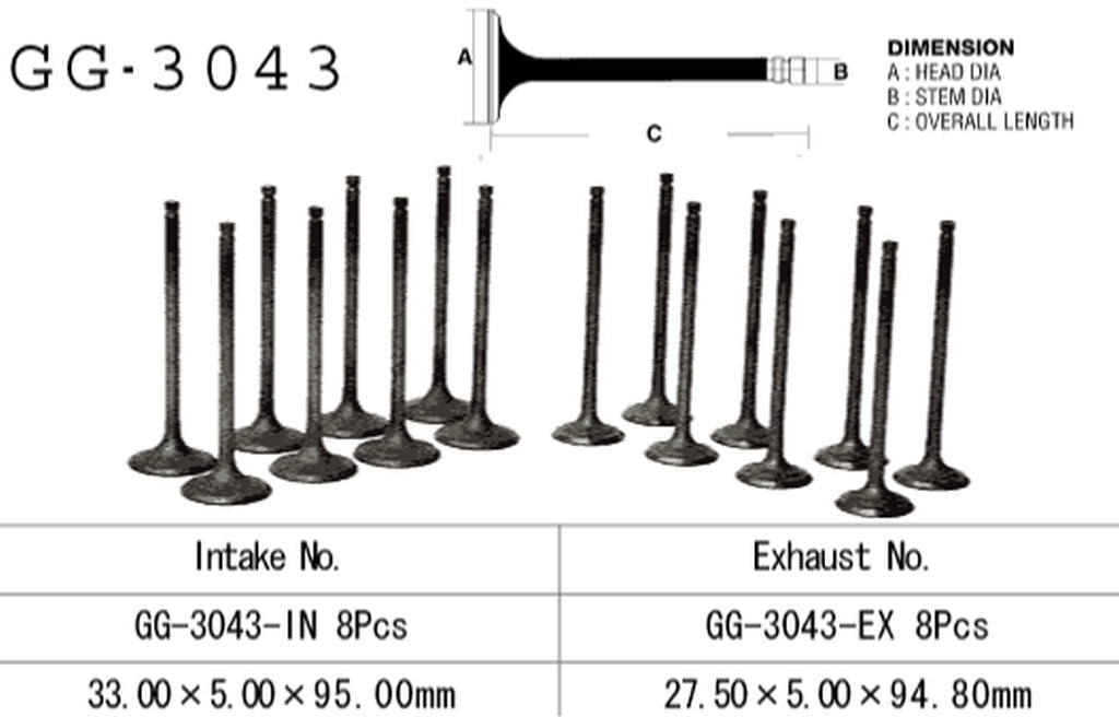 Intake valve Suzuki GSX-R 1300 Hayabusa 99-07 (OEM: 12911-24F00) (1 pc) (Made in Japan)