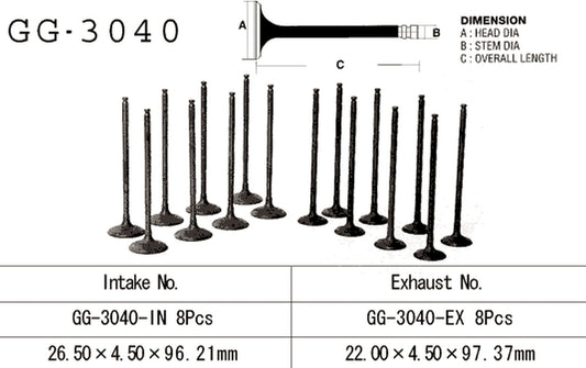 Intake valve Suzuki GSX-R 600 SRAD 97-00 (OEM: 12911-34E00) (1 pc) (Made in Japan)