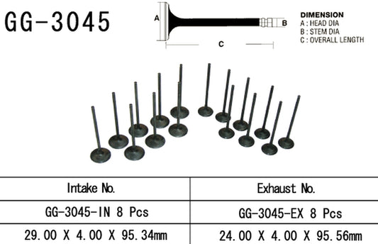 Intake valve Suzuki GSX-R 750 00-03, GSX-R 1000 01-04 (OEM: 12911-35F00) (1 pc) (Made in Japan)