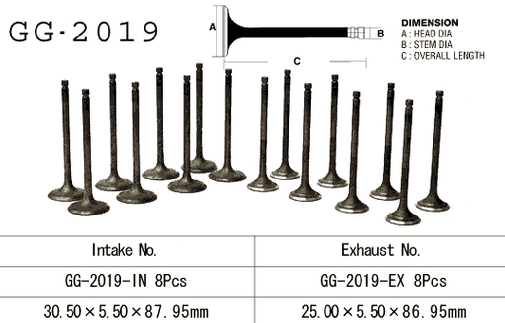 Intake valve Yamaha V-Max 1200 85-07 (OEM: 1FK-12111-00, 1FK-12111-01) (1 pc) (Made in Japan)